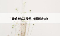 渗透测试工程师_渗透测试ceh