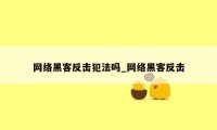 网络黑客反击犯法吗_网络黑客反击