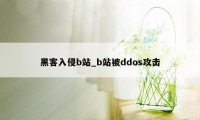 黑客入侵b站_b站被ddos攻击