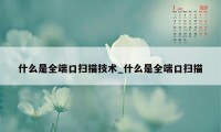 什么是全端口扫描技术_什么是全端口扫描