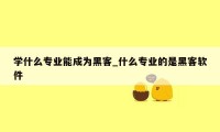 学什么专业能成为黑客_什么专业的是黑客软件