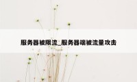 服务器被限流_服务器端被流量攻击