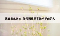 黑客怎么训练_如何训练黑客技术手段的人