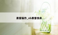 黑客操作_vb黑客技术