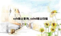 ssh端口查询_sshd端口扫描