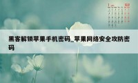 黑客解锁苹果手机密码_苹果网络安全攻防密码