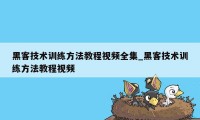 黑客技术训练方法教程视频全集_黑客技术训练方法教程视频