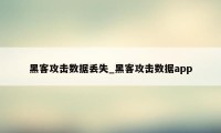 黑客攻击数据丢失_黑客攻击数据app