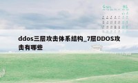 ddos三层攻击体系结构_7层DDOS攻击有哪些