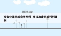 攻击非法网站会坐牢吗_非法攻击网站判刑案例