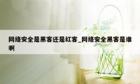 网络安全是黑客还是红客_网络安全黑客是谁啊