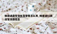 畅捷通商贸宝批发零售怎么用_畅捷通t1商贸宝泄露信息