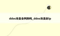 ddos攻击会判刑吗_ddos攻击封ip