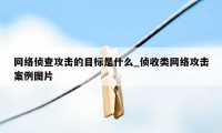 网络侦查攻击的目标是什么_侦收类网络攻击案例图片