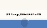 黑客攻防app_黑客攻击安全网站下载