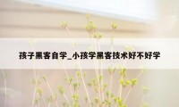 孩子黑客自学_小孩学黑客技术好不好学