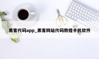 黑客代码app_黑客网站代码教程手机软件