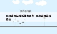 cc攻击网站被抓住怎么办_cc攻击网站被抓住