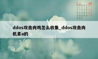 ddos攻击肉鸡怎么收集_ddos攻击肉机素a的