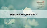 黑客软件有哪些_黑客软件YY