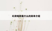 红房暗网是什么的简单介绍