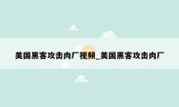 美国黑客攻击肉厂视频_美国黑客攻击肉厂