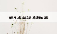 傻瓜端口扫描怎么用_傻瓜端口扫描