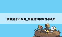 黑客是怎么攻击_黑客是如何攻击手机的