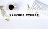 梦见自己被网黑_梦见网络黑客