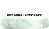 网络神仙黑客是什么梗啊的简单介绍