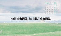 kali 攻击网站_kali暴力攻击网站