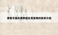 黑客手册头像教程头发变黑的简单介绍