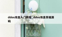 ddos攻击入门教程_ddos攻击页端源码