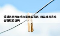 受到恶意网址威胁是什么意思_网站被恶意攻击获取验证码