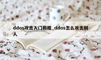 ddos攻击入门教程_ddos怎么攻击别人