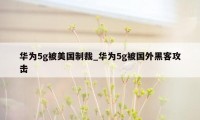 华为5g被美国制裁_华为5g被国外黑客攻击