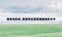 黑客电影院_黑客阴云笼罩美国电影名字