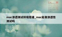 mac渗透测试环境搭建_mac能做渗透性测试吗