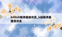 bilibili服务器被攻击_b站服务器遭受攻击