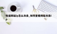 知道网站ip怎么攻击_如何查看网站攻击ip