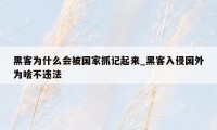 黑客为什么会被国家抓记起来_黑客入侵国外为啥不违法