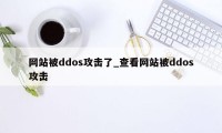 网站被ddos攻击了_查看网站被ddos攻击