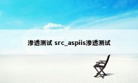 渗透测试 src_aspiis渗透测试