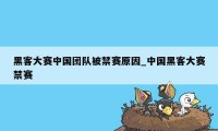 黑客大赛中国团队被禁赛原因_中国黑客大赛禁赛