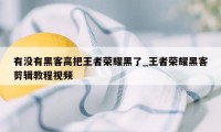 有没有黑客高把王者荣耀黑了_王者荣耀黑客剪辑教程视频