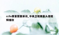 cctv黑客菜霸采访_中央卫视黑客入侵视频播放