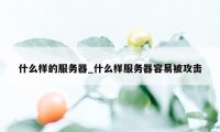 什么样的服务器_什么样服务器容易被攻击