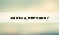 黑客攻击术语_黑客攻击搞笑段子