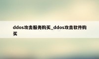 ddos攻击服务购买_ddos攻击软件购买